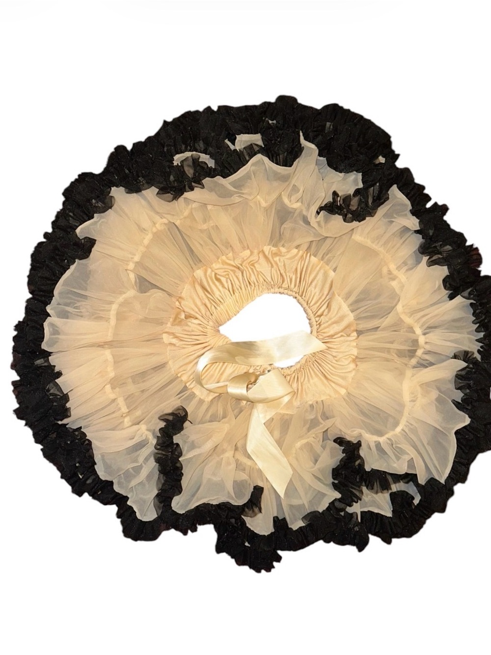 Olivia Rose Cream and Black Ruffle Tulle Decorative Skirt - TuTu Size 1-3
